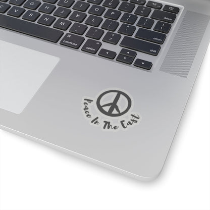 Peace In The East Stickers 3" × 3" Transparent