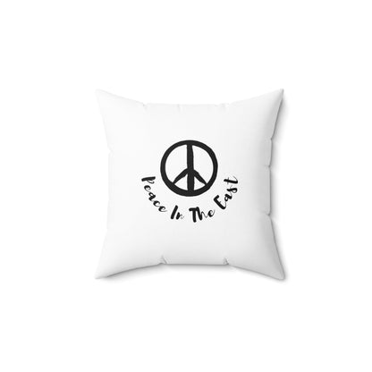 Peace In The East Spun Polyester Square Pillow 14" × 14"