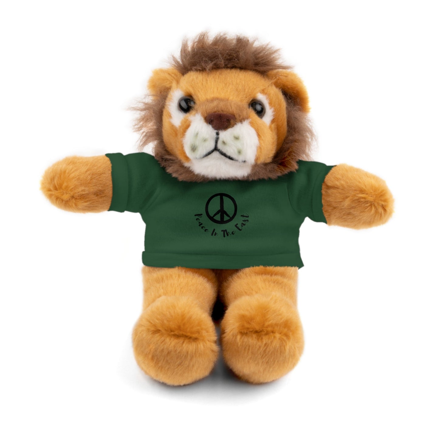 Peace In The East Stuffed Animals with Tee Forest Green Lion 8"