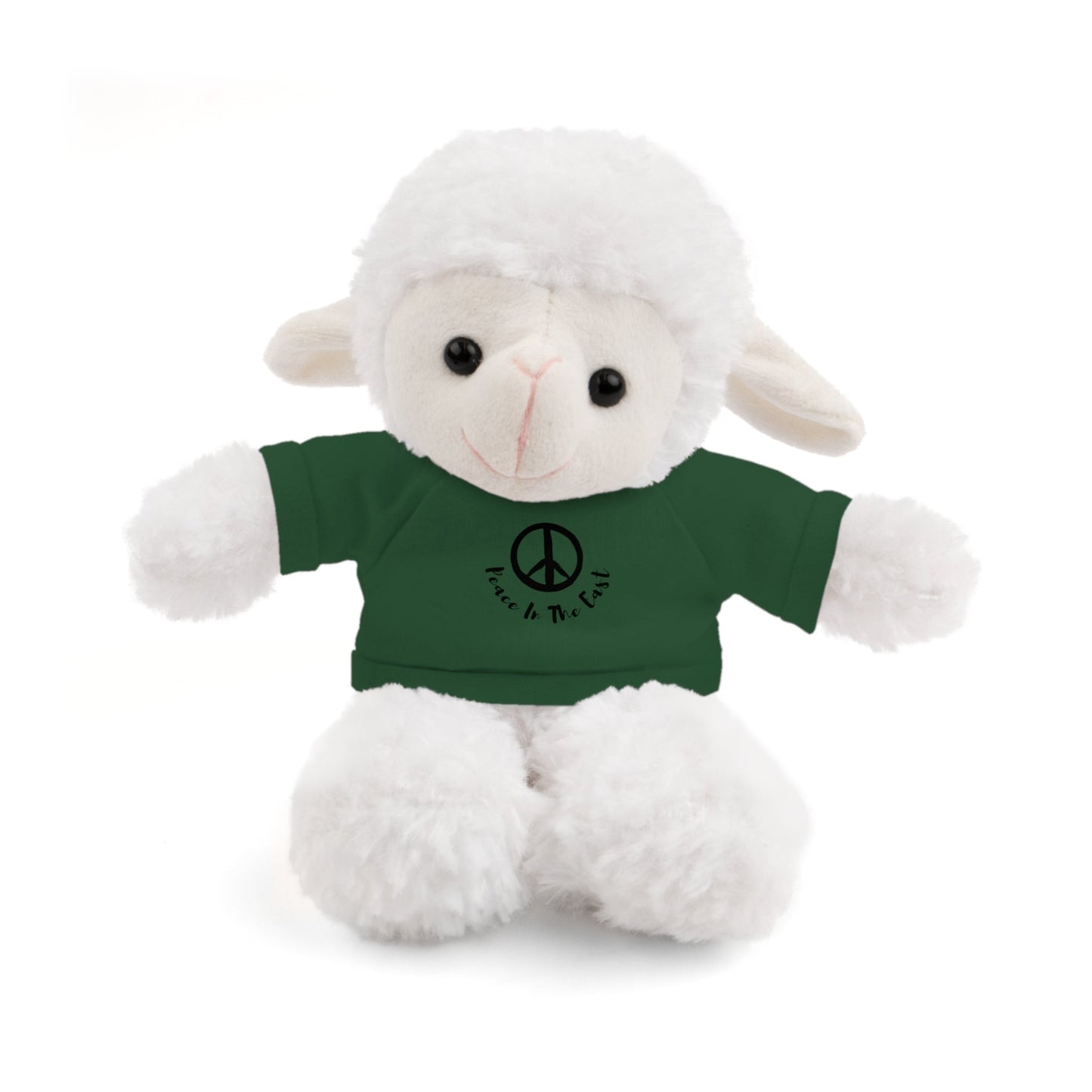 Peace In The East Stuffed Animals with Tee Forest Green Sheep 8"