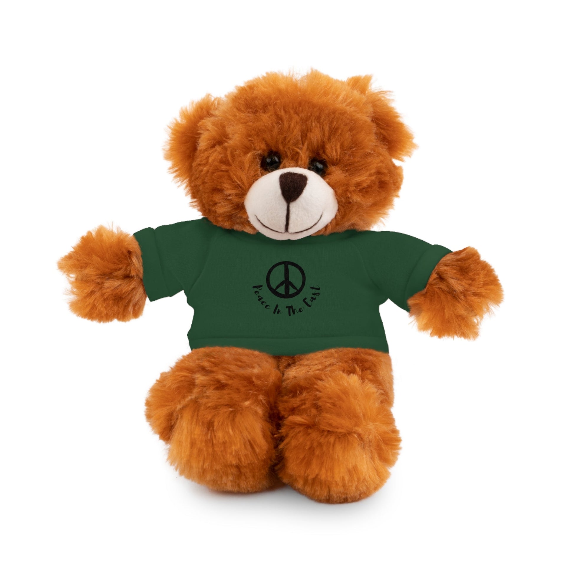 Peace In The East Stuffed Animals with Tee Forest Green Bear 8"