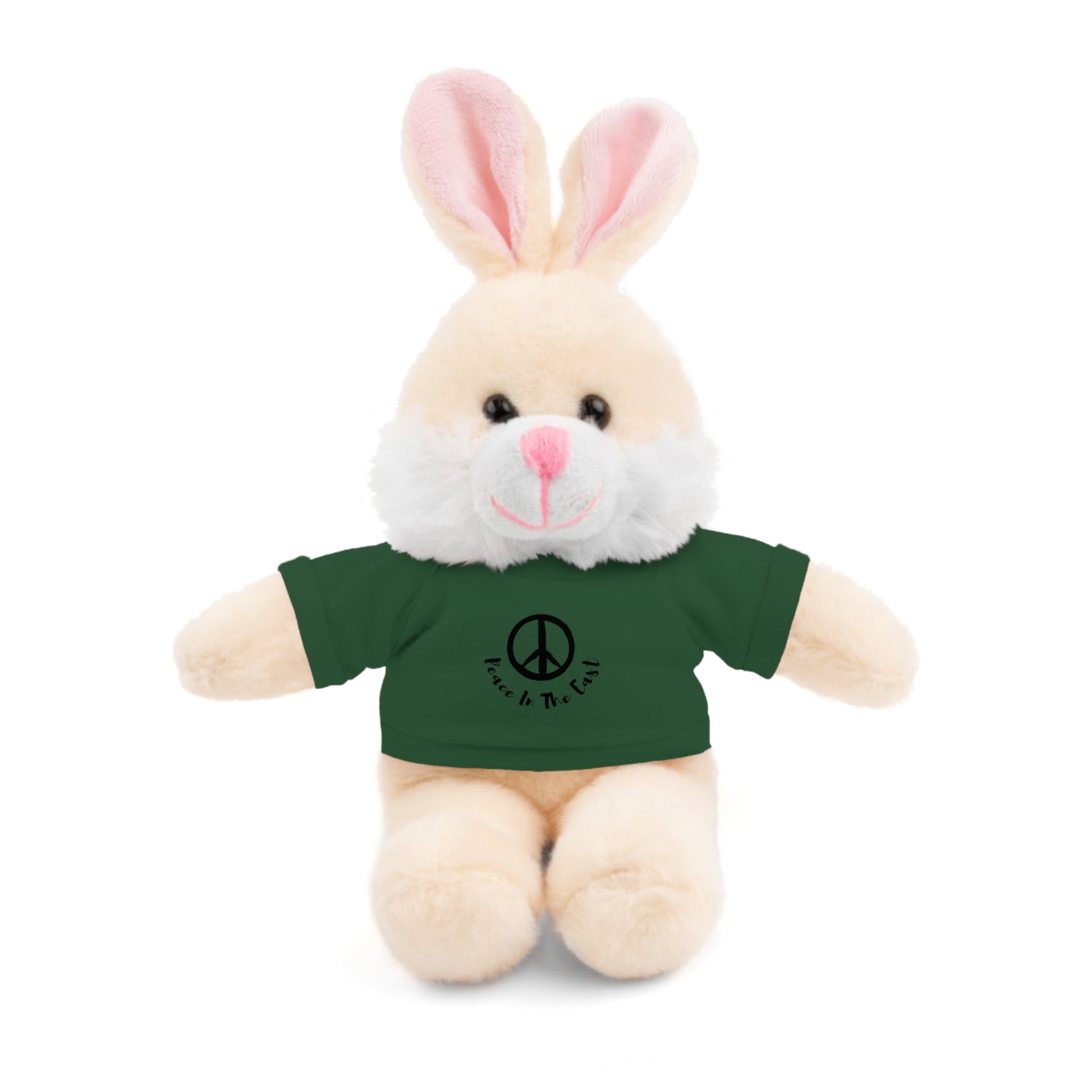 Peace In The East Stuffed Animals with Tee Forest Green Bunny 8"