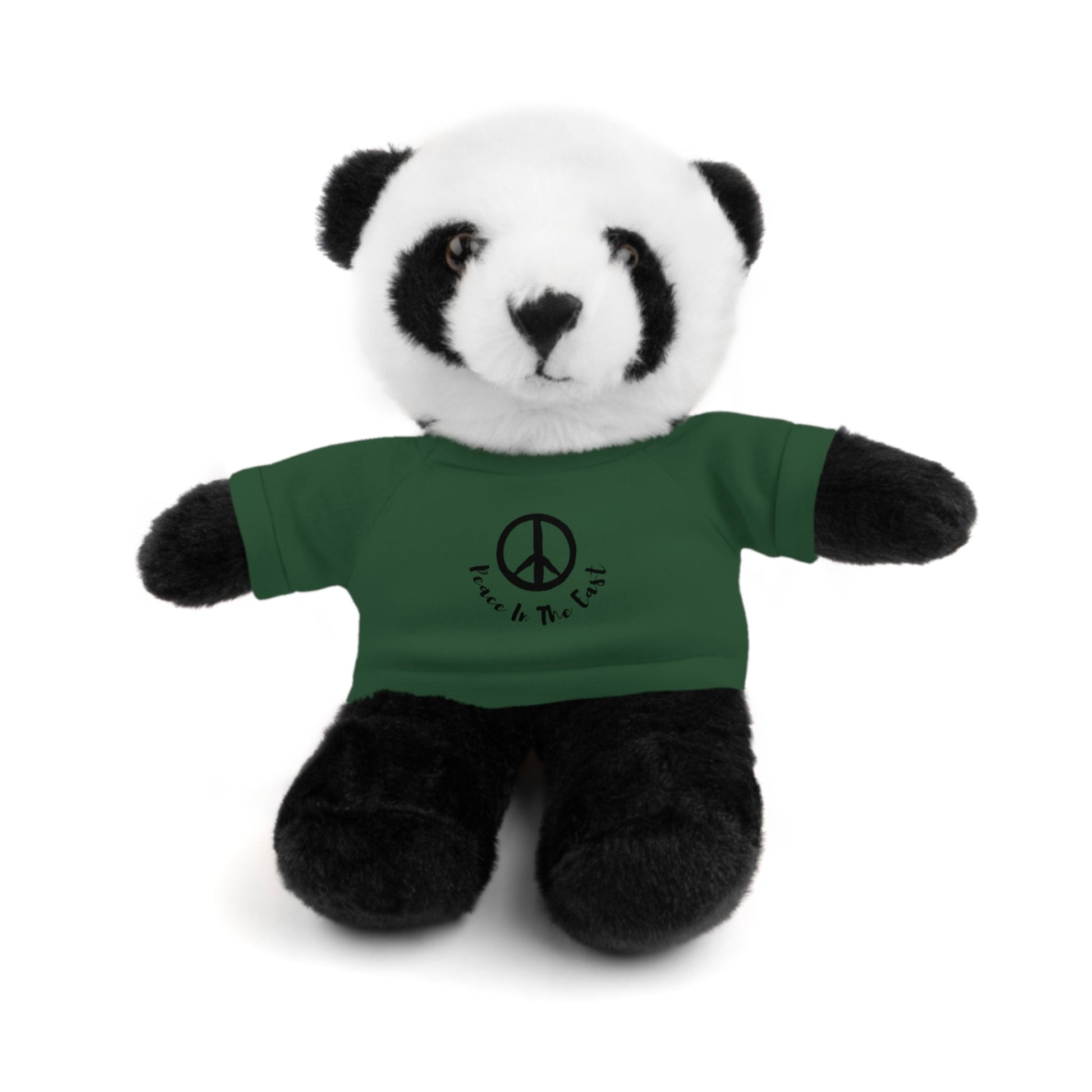 Peace In The East Stuffed Animals with Tee Forest Green Panda 8"