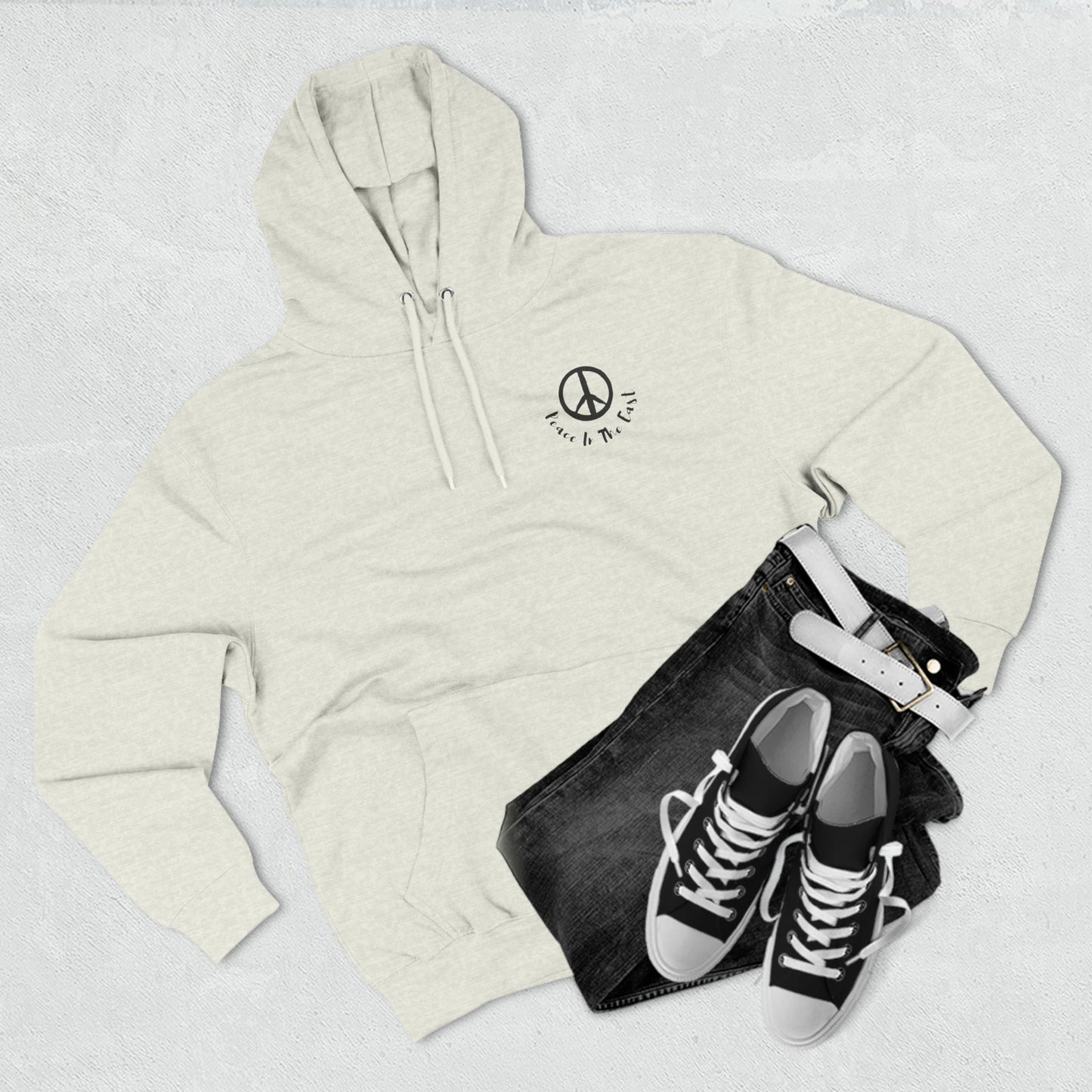 Peace In The East Three-Panel Fleece Hoodie