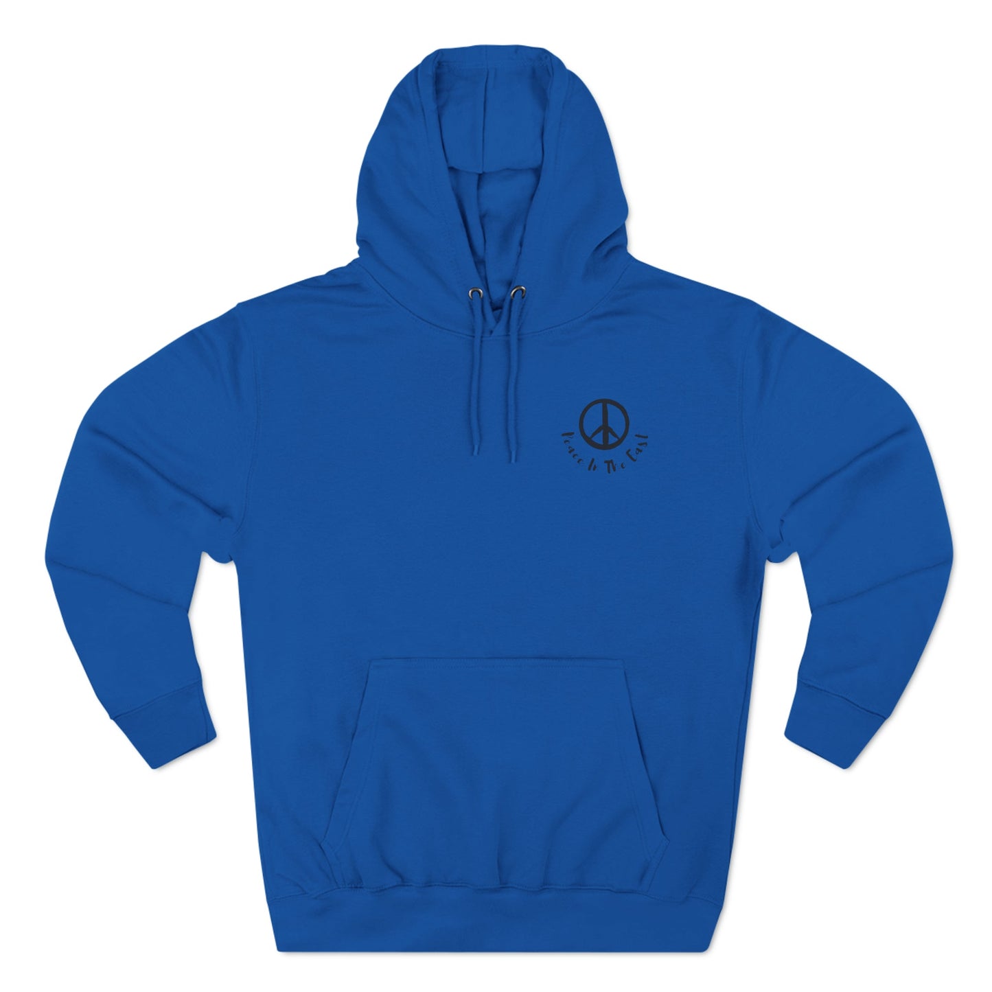 Peace In The East Three-Panel Fleece Hoodie Royal Blue