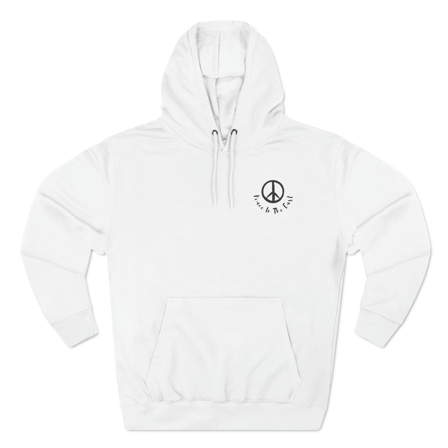 Peace In The East Three-Panel Fleece Hoodie White