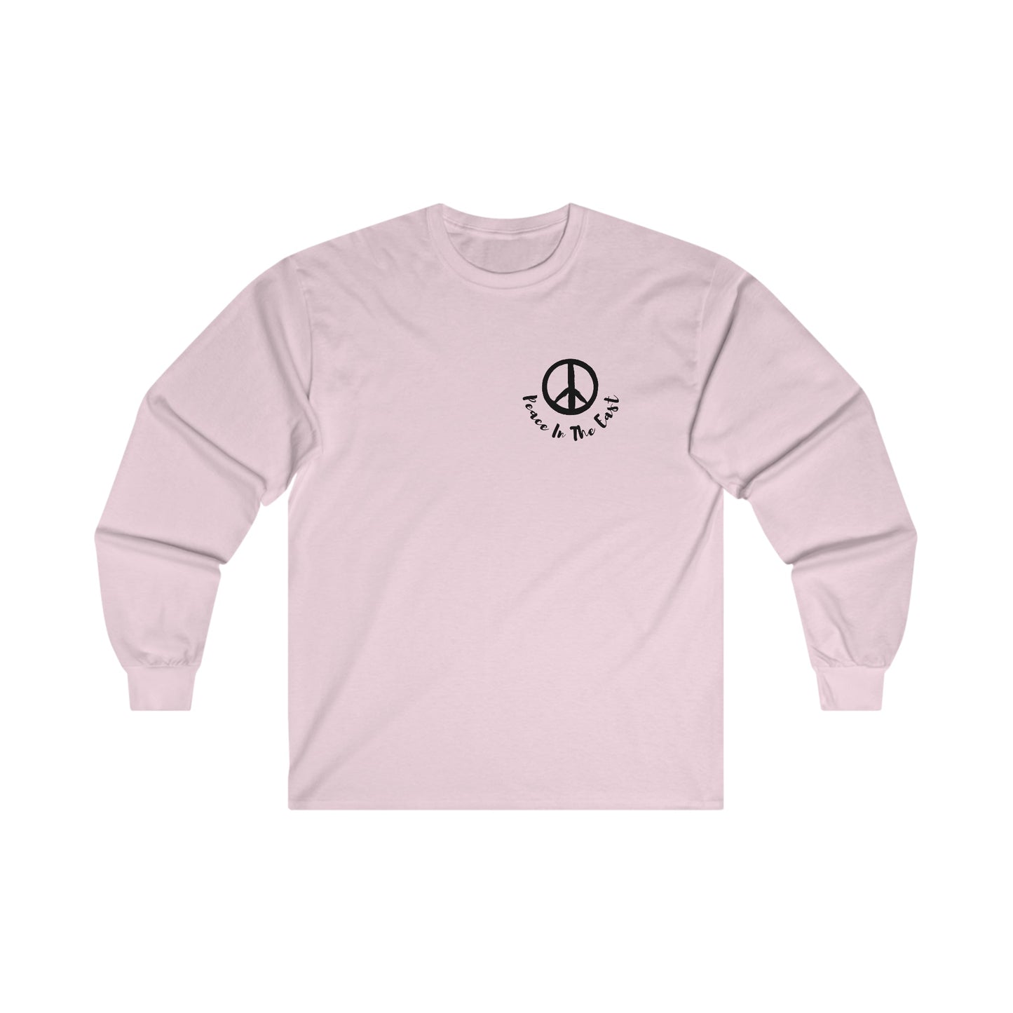 Peace In The East Ultra Cotton Long Sleeve Tee Light Pink