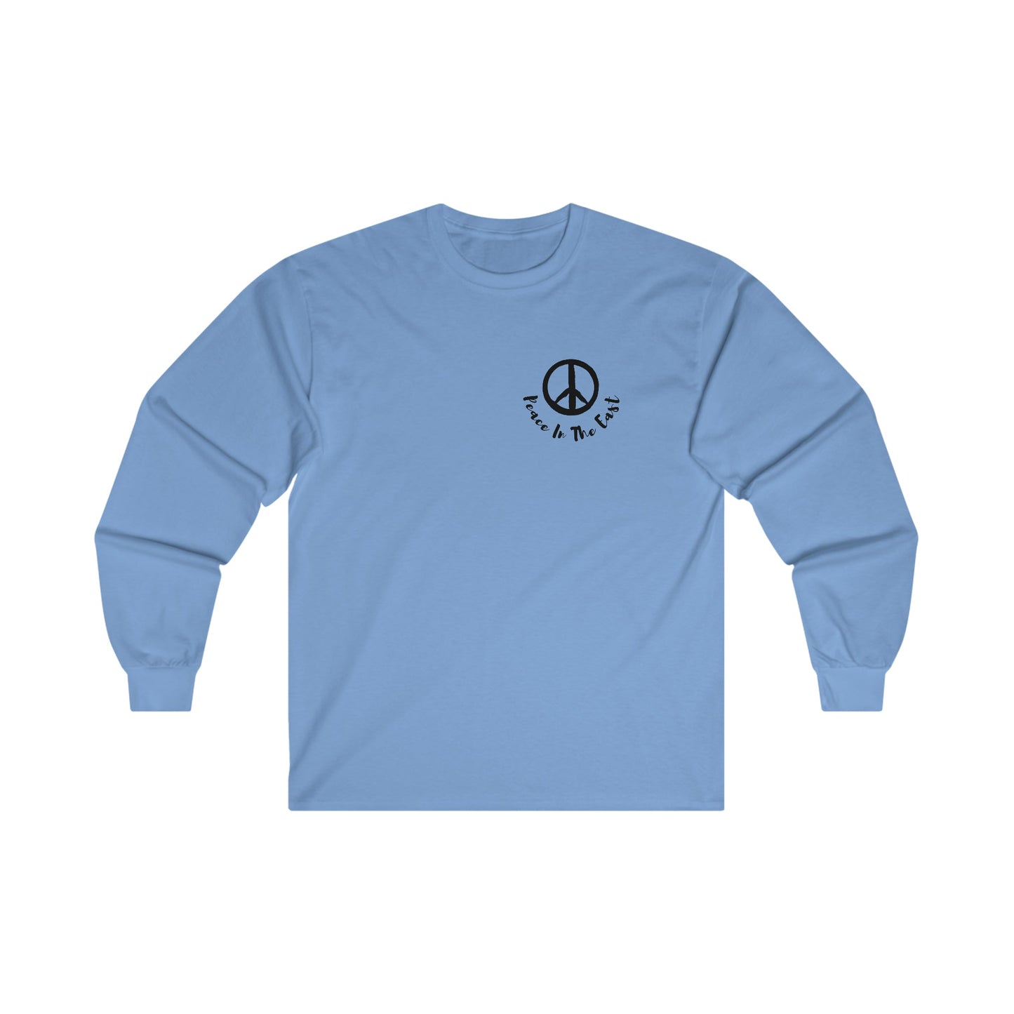 Peace In The East Ultra Cotton Long Sleeve Tee Carolina Blue