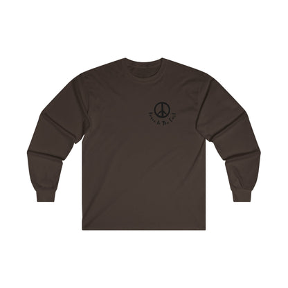 Peace In The East Ultra Cotton Long Sleeve Tee Dark Chocolate