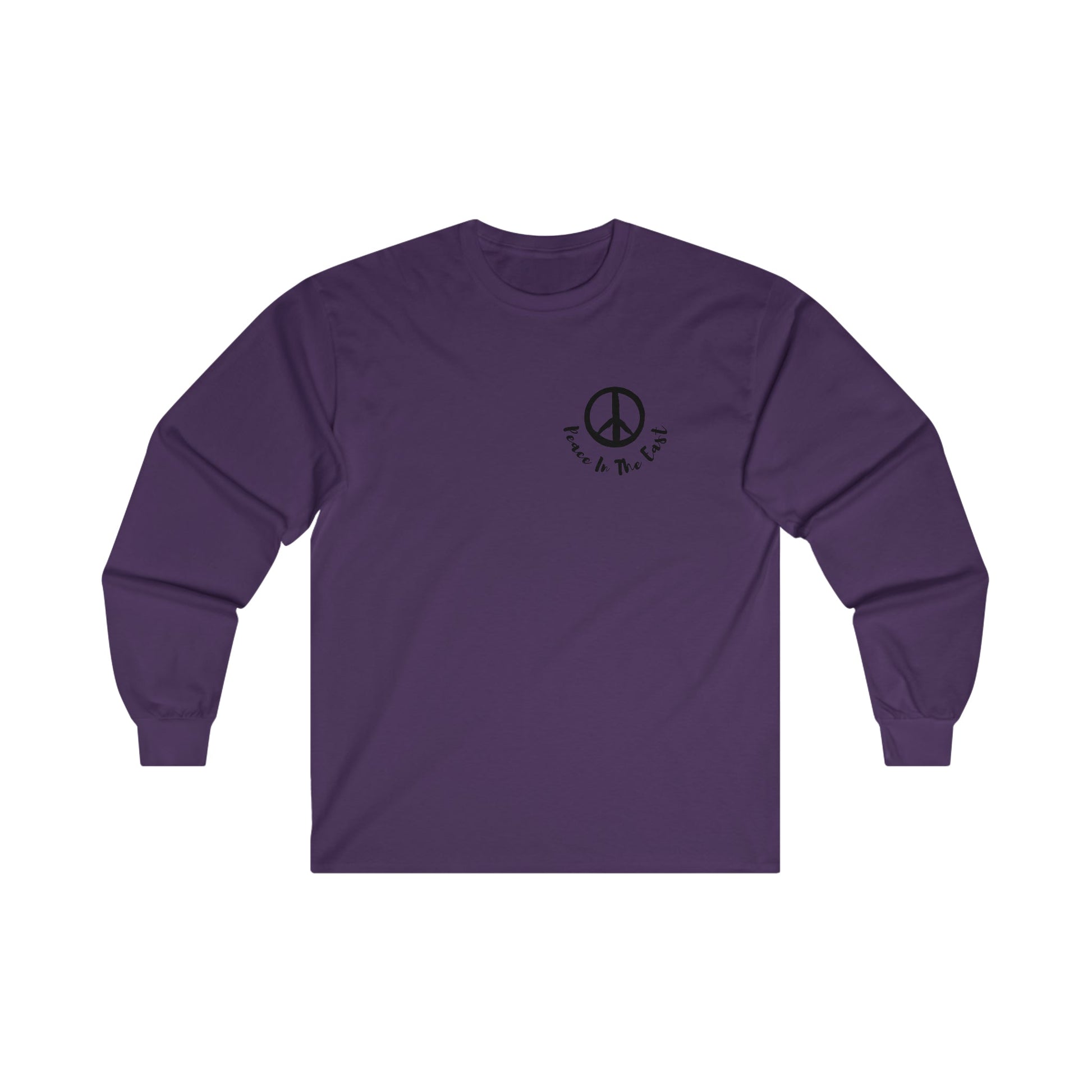 Peace In The East Ultra Cotton Long Sleeve Tee Purple