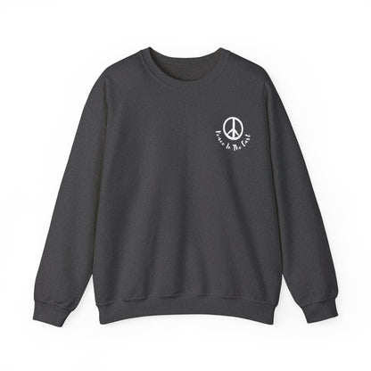 Peace In The East Unisex Heavy Blend™ Crewneck Sweatshirt Dark Heather