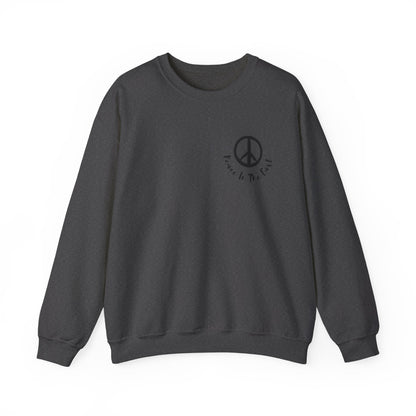 Peace In The East Unisex Heavy Blend™ Crewneck Sweatshirt Dark Heather