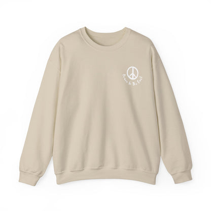 Peace In The East Unisex Heavy Blend™ Crewneck Sweatshirt Sand