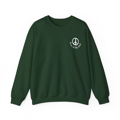 Peace In The East Unisex Heavy Blend™ Crewneck Sweatshirt Forest Green