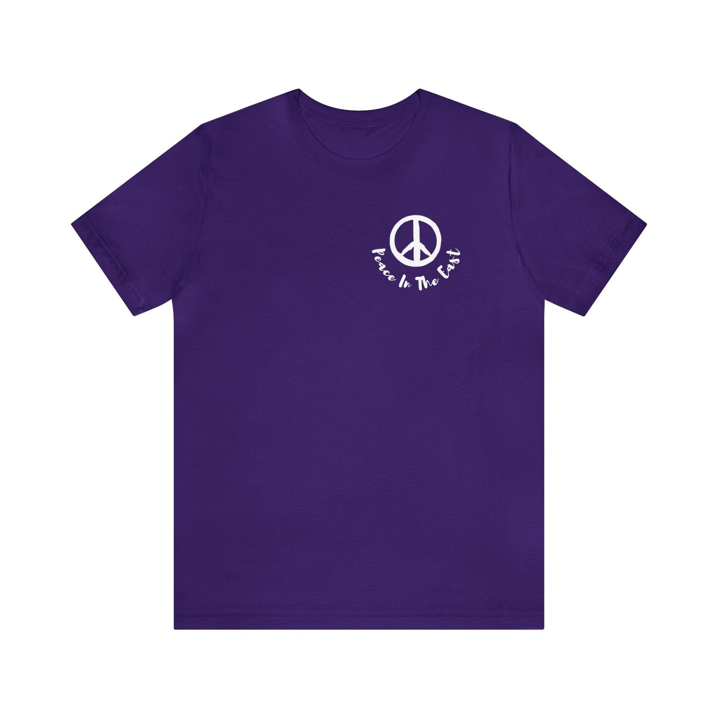 Peace In The East Unisex Jersey Short Sleeve Tee Team Purple